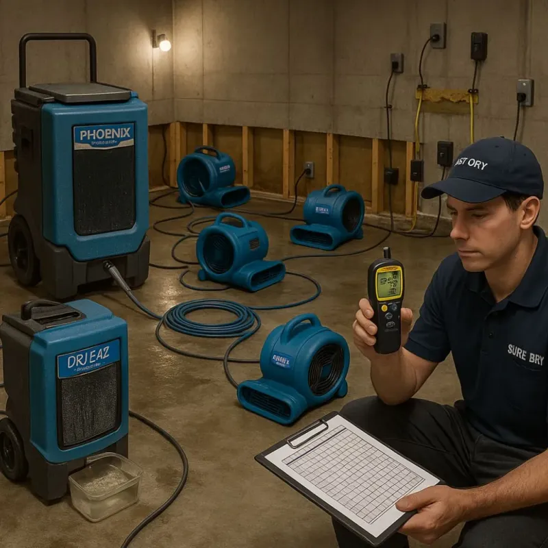 Structural Drying and Dehumidification process in Gurnee, IL
